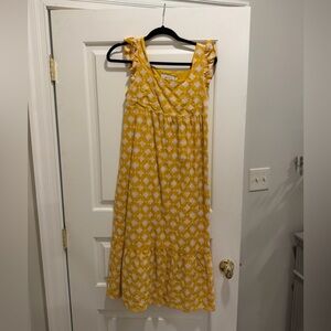 Greylin Yellow Printed Sleeveless Maxi Dress